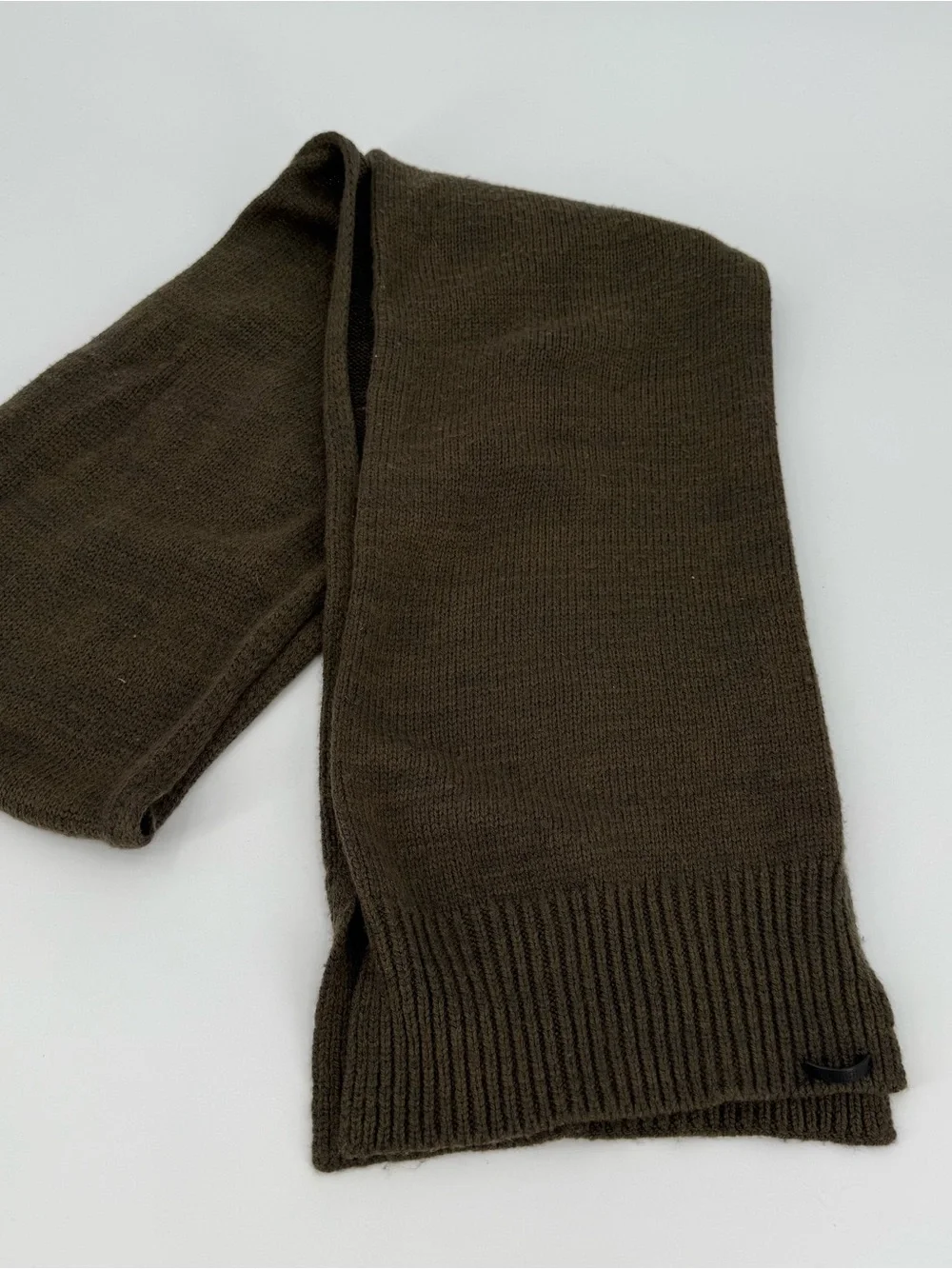 AllSaints Men's Marled Wool Blend Knit Scarf | Olive | One Size